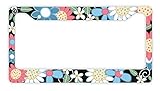 Flower Power Pretty Floral Pattern License Plate Frame Decorative Flowers Plate Frame Flowers