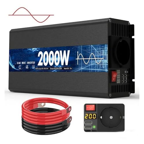 Convertisseur onde sinusoïdale 2000W 12V 220V avec prise US