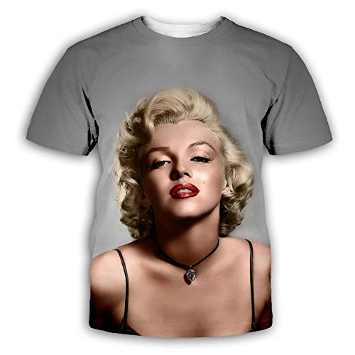 RKWEI T-Shirt da Uomo 3D Marilyn Monroe Stampa