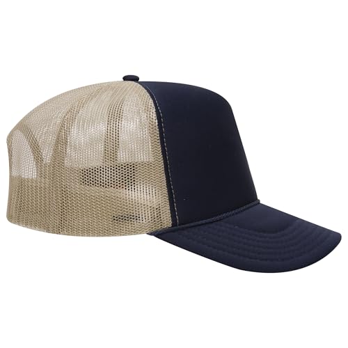 Image of OTTO Polyester Foam Front 5 Panel High Crown Mesh Back Trucker Hats in 97, Bulk, Wholesale