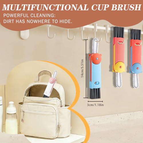 Image of 3 in 1 Cup Lid Cleaning Brush, Multifunctional Crevice & Gap Cleaner for Water Bottles, Insulated Cups and Tumblers, Deep Cleaning Tool for Home & Kitchen, Portable Travel Lid Cleaner Set (4 PCS)