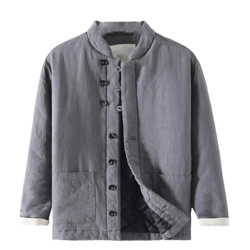Manteau d'hiver homme anti froid rembourré coton veste à boucle style chinois