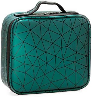 Make Up Bag Professional Beauty Case da Viaggio Makeup Astuccio per Trucco Valigetta Organizzativa Borsa Trucchi Custodia Cosmetica Impermeabile con Divisori Regolabili Pelle Sintetica PU(Verde)
