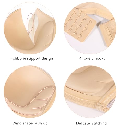 Image of DotVol Women Custom Lift Invisible Wirefree Anti-slip Strapless Push Up Bra