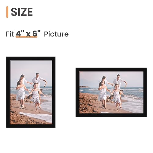 Upsimples 4x6 Picture Frame Set Of 3, Made Of High Definition Glass For 4x 6
