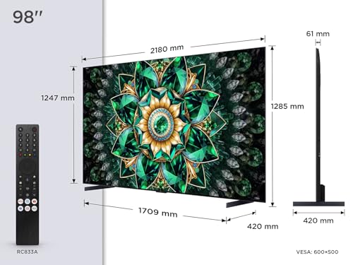 TCL 98Q7C QLED Mini LED Fernseher, 98 Zoll, 4K HDR Premium, Dolby Vision IQ & Atmos, Smart TV mit Google TV, 6.2.2 Sound, 144Hz VRR, AMD FreeSync Premium Pro, HDMI 2.1, AirPlay 2 – Bild 3