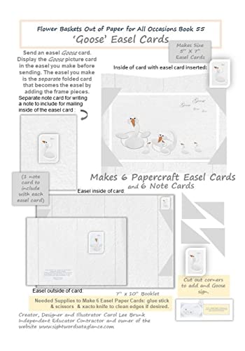 FLOWER BASKETS OUT OF PAPER FOR ALL OCCASIONS Book 55: ‘Goose’ Easel Cards