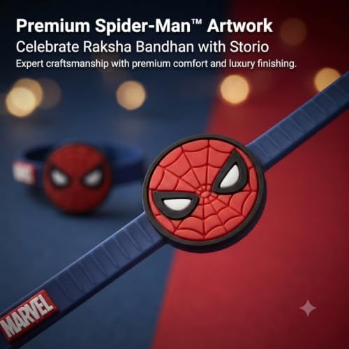 Image of Marvel Spider-Man Logo Silicone Band Rakhi | Officially Licensed | Rakhi for Boys, Bhaiya, Bhai | Raksha Bandhan Gift