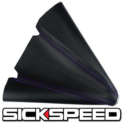 Carbon Fiber Look Purple Stitch Black Shift Boot For Gear Cover Shifter for Subaru Outback