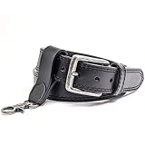 WInchester Concealed Carry Belt CCW, 14 Oz Full Grain Leather Tactical Gun Belt, 1 1/2 Inch Wide Black + Keychain Ring (L 38-40)