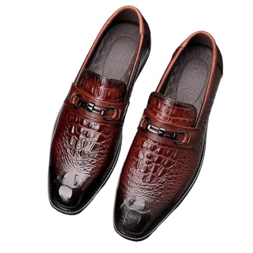 Men's Genuine Leather Slip-On Dress Shoes Print Business Formal Spring Arrival Comfortable