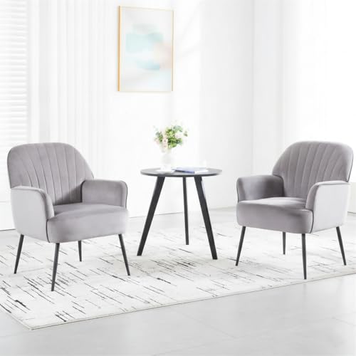 Sillón moderno terciopelo gris miniatura 4