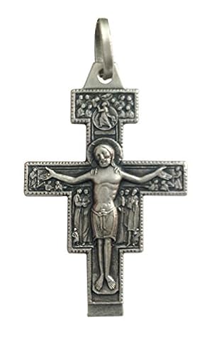 Krzyżyk z San Damiano w Assisi, ze srebra wysokiej próby 925, Srebro, Bez kamienia
