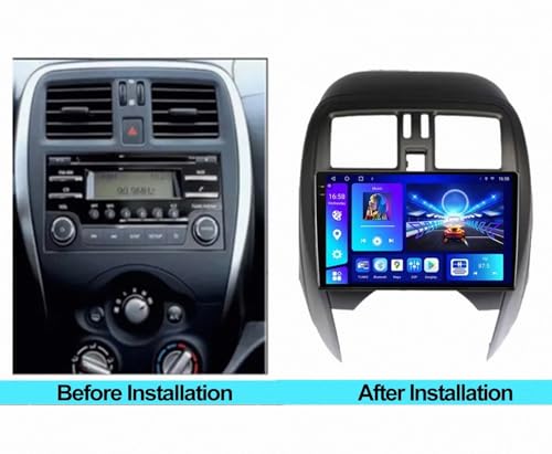 Pantalla Carplay Coche Inalámbrica Nissan Micra K13 Radio Bluetooth 32G 2