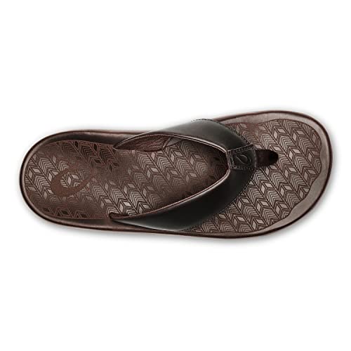 Image of OluKai 'Ilikai Men's Leather Sandals, Full-Grain Leather Flip-Flop Slides