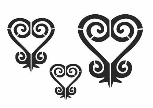 Stencils by Joanie Sankofa Heart African American Ghana Boho Decor DIY Art Signs Rusable 7 mil Mylar