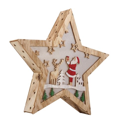Artibetter 1Pc Wooden Star Night Light Pendant Unique Christmas Ornament Lamp for Holiday Decor and Craft Decoration for Living Bedroom and Study