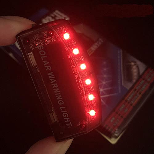Image of ZYTC Car Fake Dummy Alarm Led Light Red 6 LED Warning Light Solar Power Simulated Security Anti-Theft Flashing Light Car Burglar Alarm Light