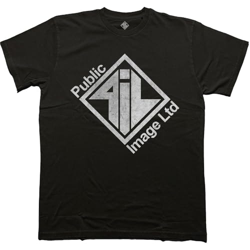 PIL (Public Image Ltd) Diamond Logo & Text Official Tee T-Shirt Mens Unisex (Large) Black