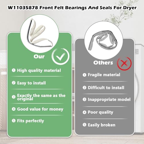 Image of W11035878 Dryer Front Felt Drum Seal & Bearing Part