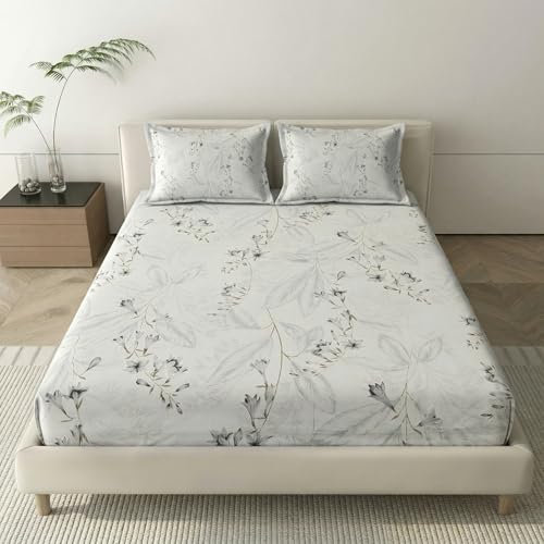 Image of Mafatlal 186 TC Metro Cotton Double Bed Bedsheet | 90x100 Inch | Soft, Breathable & Lightweight | Includes 2 Pillow Covers