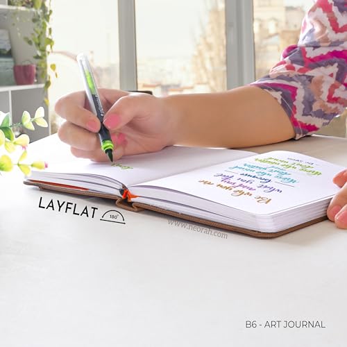 Image of NEORAH - B6 - ART JOURNAL | 200Gsm Dotgrid Notebook |144 Pages(17.5 x 12.5 cm) | Lay Flat |HardCover Bullet - Journal |3 Bookmarks |Elastic Closure| Inner BackPocket | Ideal-Bujo,Drawing (BROWN)