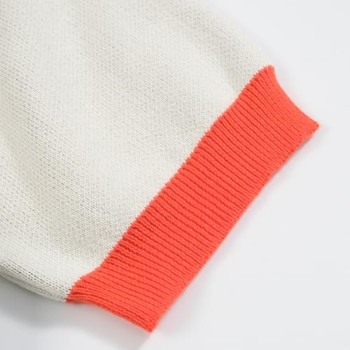 Women's Knitted T-Shirt, 1960s Mod Style Painted Cat Crewneck Cotton Short Sleeve Beige4