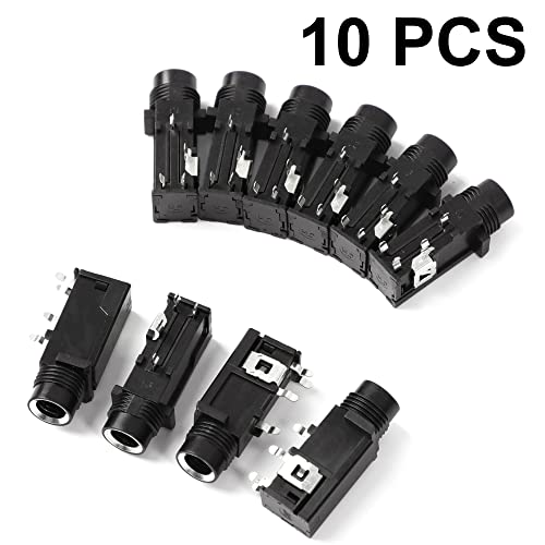 uxcell 10 Pcs 6.35mm 1/4 Inch Stereo Socket 4 Pins PCB Panel Mount Connectors miniatura 4