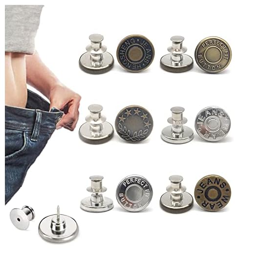 10 Stück Jeans Knöpfe Ohne Nähen, 17mm Button Pins Jeans, Hosenknöpfe Zum Stecken, DIY Jeansknopf, Knöpfe Hosen Enger Machen, Jeans Knöpfe zum Erweitern oder Reduzieren der Hosengröße(Silber) 3 6 Stück Knöpfe für Jeans, verstellbare Jeansknöpfe, Hosen-Seitenspanner, kein Nähen und kein Werkzeug, sofortige Jeansknopfnadeln für Hosen, einfache Installation(Stil 1)