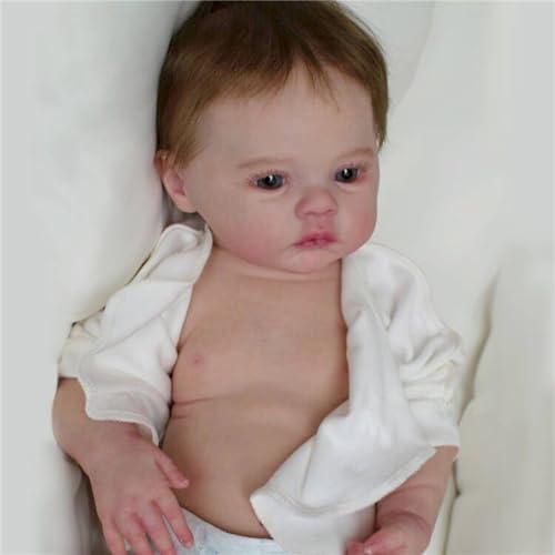 Zero pam Reborn Baby Vollsilikon Lebensecht Junge 45 cm Augen Auf, Echte Babypuppe Wasserdicht Realistische Newborn Babys Puppe mit Haaren Toddler Vinyl Ganzkörper Weichkörper für Kinder – Bild 4