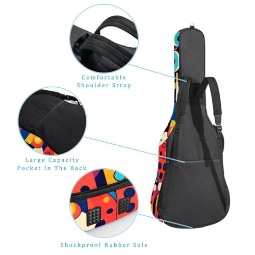 Sac pour guitare d'architecte design géométrique abstrait avec éponge antichoc - 3