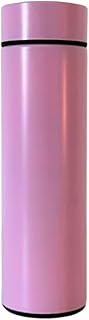 Garrafa térmica com termômetro digital 500ml aço inoxidável (rosa)