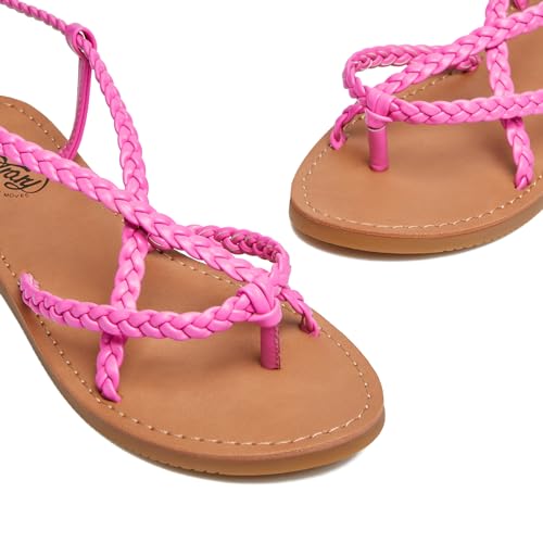 Image of Trary Sandals Women, Lace Up Sandals for Women, Sandals for Women Dressy Summer, Open Toe Gladiator Sandals, Flat Sandals for Women Dressy, Beach Sandals for Women, Summer Sandals for Women 2023