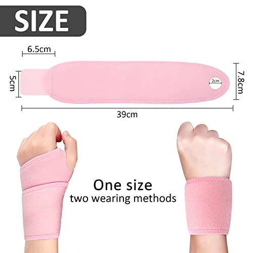Wrist Support Brace for Women and Men Compression Adjustable Wrist Brace 1 Pack Carpal Tunnel Support for Weight Lifting, Tendinitis, Arthritis,for Right and Left Hands (Pink) - Image 3