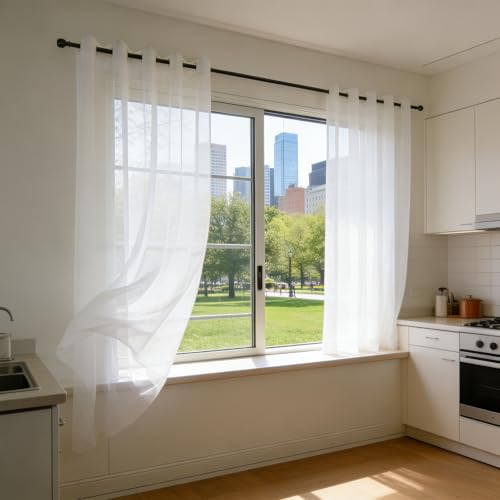 Cortinas blancas dormitorio corto para un ambiente relajado 2