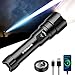 SKYFIRE Taschenlampe LED Aufladbar 900000 Lumen & Feuerzündungs-Linse,LED Taschenlampen Extrem Hell USB 4 Helligkeitsstufen,Starke Taschenlampe Zoombar Flashlight für Camping,Notfälle und Wanderungen
