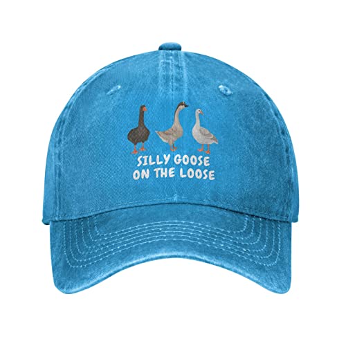 Image of Funny Goose Hat Silly Goose On The Loose Trucker Hat Women Vintage Mesh Cap for Summer | Funny Silly Goose Baseball Cap, Vintage Rave Bucket Hats for Men and Women, Ideas for Outdoor Party in Summer