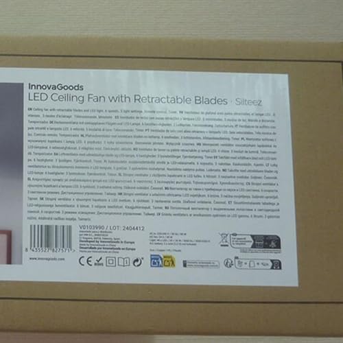 InnovaGoods LED Ceiling Fan with 4 Retractable Blades Silteez Silver 80 W Ø49-104 cm