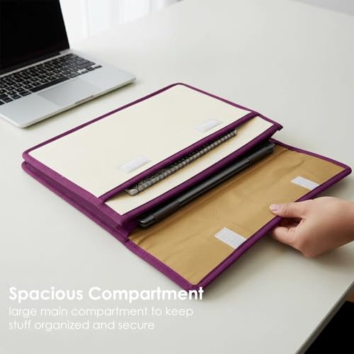 Image of Shuban Jute Document File Folder | Eco-Friendly A4 Size Envelope Folder with Velcro Closure | Multipurpose Certificate, Office, School & Travel Document Organizer (Style -1- Jute Folder- 1 Pcs)