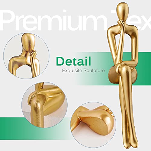 Rirpuae 3Pcs Gold Decor Thinker Statue, Resin Abstract Man Cutout Art Action Statue Coffee Table Decor For Home Living Room Study Office Bookshelf Ornament #TOP6