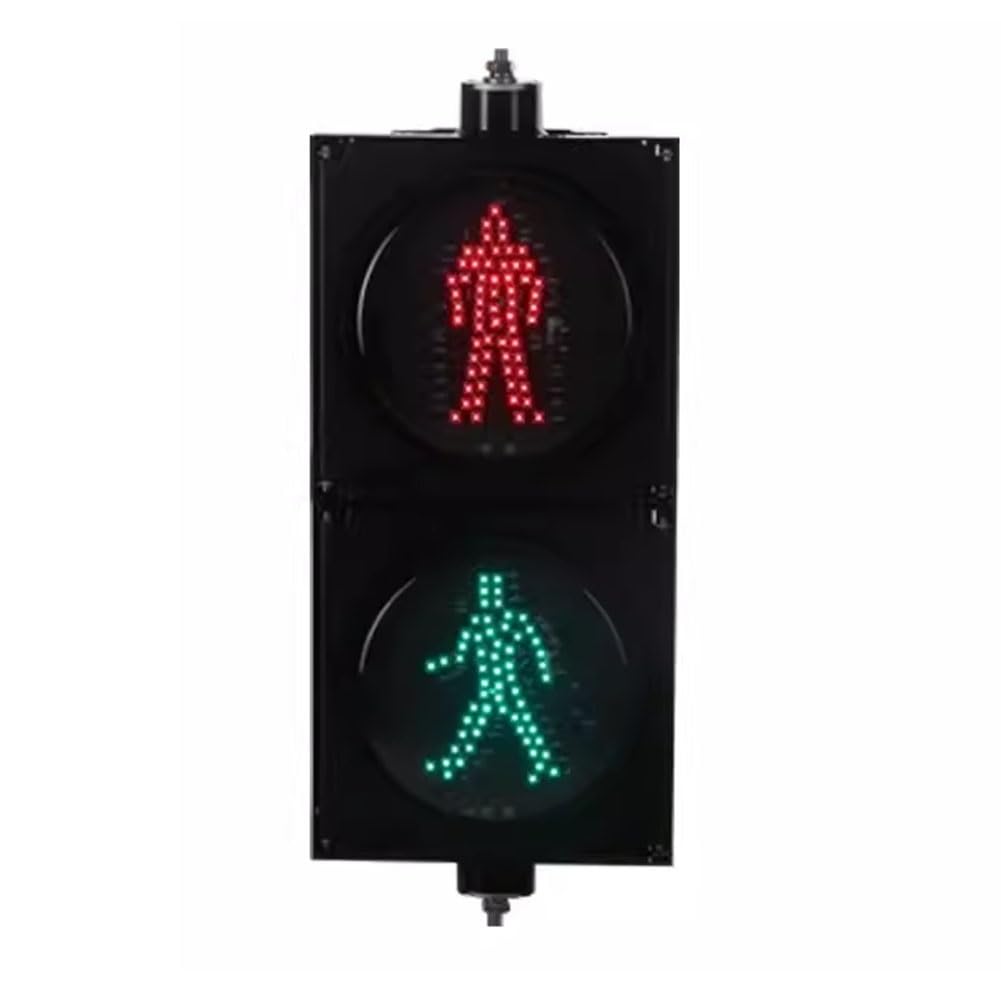YushenFu 12Inch/300mm LED Traffic Signal Light For Pedestrian, Vertical Red/Green Humanoid Indicator Light, Waterproof Traffic Light For Road And Toll Station(Color:12-24v)