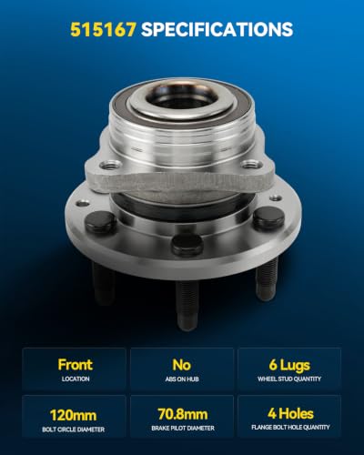 Image of PHILTOP 515167 x1 4WD Front Wheel Bearing Hub Assembly for Chevy Colorado