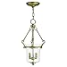 Livex Lighting 50922-01 Transitional Two Light Pendant from Cortland Collection Finish, Antique Brass