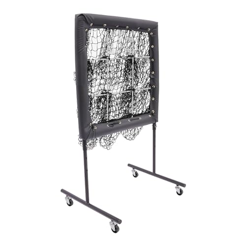 FXEIPOL 9 Hole Pitching Net Adjustable Height Baseball Training Equipment Baseball Net with Wheels for Home, Backyard, Field