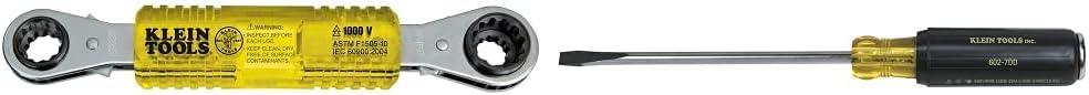 Klein Tools Insulated Lineman's Box Wrench (KT223X4-INS) and High Leverage Side Cutters (D213-9NE)