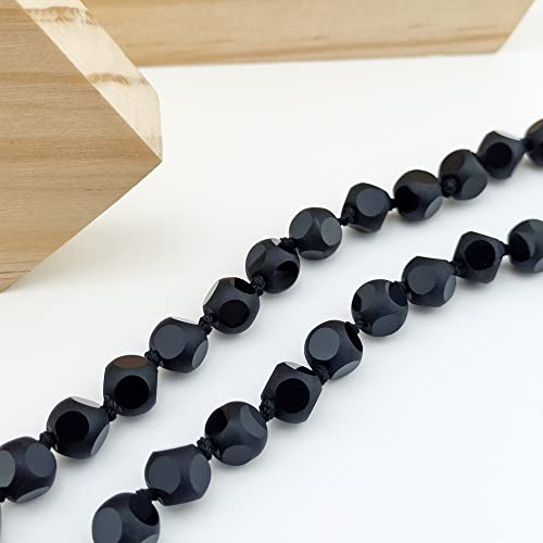 Coiris Versatile 60" Long Wrap Necklace Hand Knotted Beads Endless Glass Bead Strand Long Statement Necklace For Women Men(N0087-Black) #TOP3
