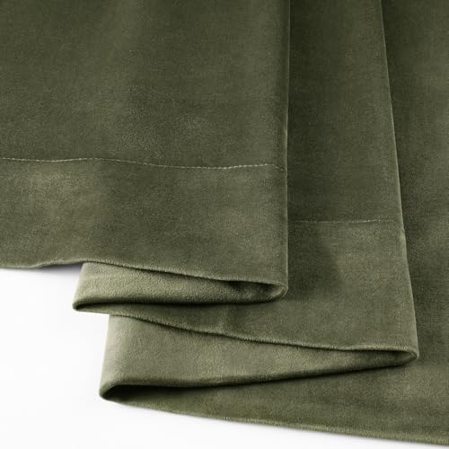 HPD Half Price Drapes Signature Blackout Velvet Curtains 84 Inches Long Heat & Full Light Blocking Blackout Curtain for Bedroom (1 Panel), 50W x 84L, Hunter Green - Image 12