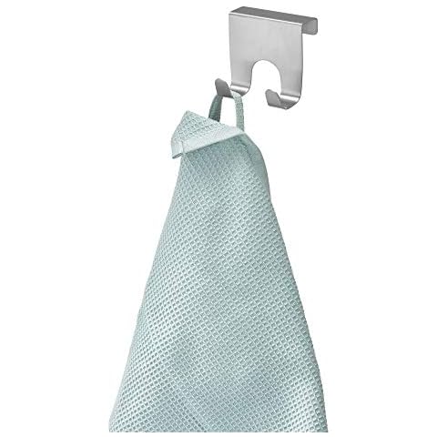 iDesign Forma Toallero sin taladro, pequeño perchero para puerta en acero inoxidable Cover