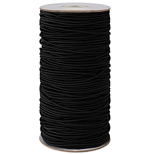 Outus 100 Yards 2 mm Elastic Cord Stretch String Elastic Beading Cord Craft Thread for Jewelry Making(Black,0.08 Inches)