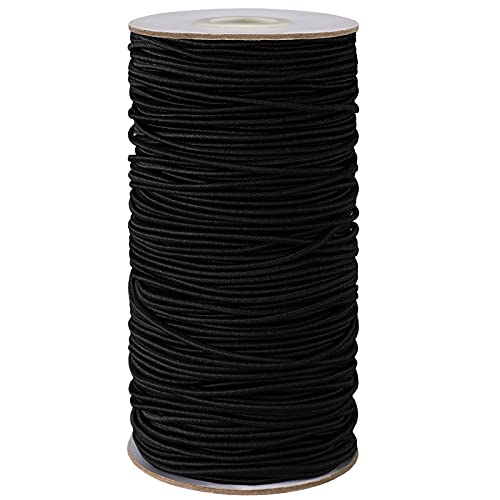 100 Yards Elastic Cord Stretch String Elastic Craft Thread for Jewelry Making (Black, 0.08 Inches)